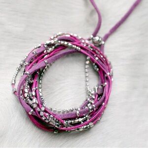 Anthropologie Serefina Glistening Strands Double Duty Wrap Bracelet Necklace